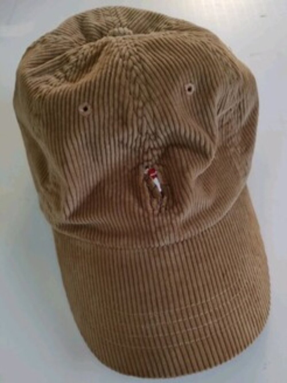 RALPH LAUREN Polo Berkshire Tan Mens Corduroy Small Pony Ball Hat Cap